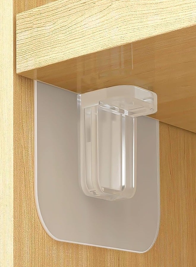 CANWAY® 20 Pieces Adhesive Partition Hook, No Drill Shelf Support Brackets Suitable for Kitchen Lockers, Wardrobes, Display Cabinets - Image 1